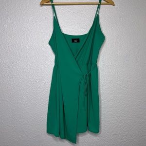 VICI Green Sleeveless Wrap Tie Mini Dress Medium